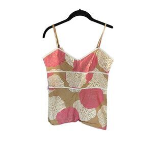 express vintage retro Y2K pink and 10 sleeveless button on side tank top size XS